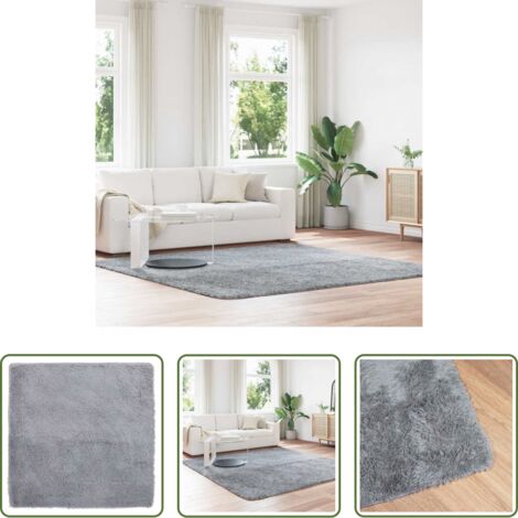 vidaXL Tappeto antiscivolo -  Tappeto Shaggy a Pelo Lungo NAVARRA Grigio Chiaro 240x240 cm