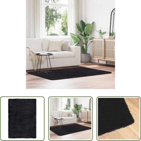 vidaXL Tappeto antiscivolo -  Tappeto Shaggy a Pelo Lungo NAVARRA Nero 120x170 cm poliestere