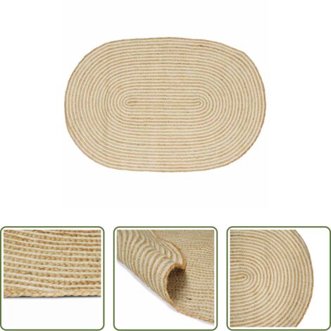 vidaXL Tappeto bianco -  Tappeto Naturale e Bianco 100 x 152 cm Juta