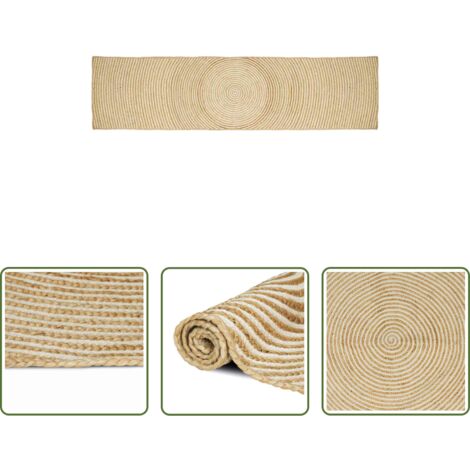 vidaXL Tappeto bianco -  Tappeto Naturale e Bianco 60 x 400 cm Juta