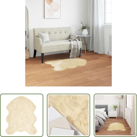 vidaXL Tappeto caldo -  Tappeto Pecora Tafalla Crema 50 x 80 cm Poliestere
