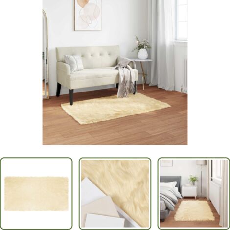vidaXL Tappeto caldo -  Tappeto Pecora Tafalla Crema 60 x 110 cm Poliestere