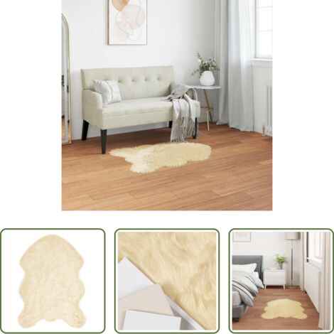 vidaXL Tappeto caldo -  Tappeto Pecora Tafalla Crema 60 x 90 cm Poliestere