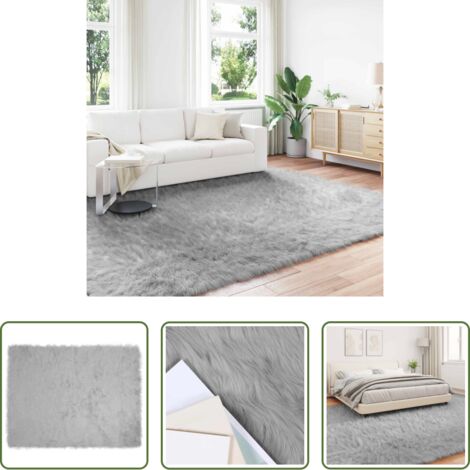 vidaXL Tappeto caldo -  Tappeto Pecora Tafalla Grigio 240 x 340 cm Poliestere