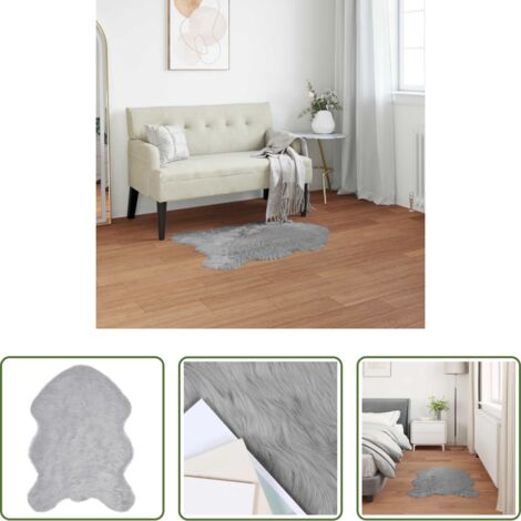 vidaXL Tappeto caldo -  Tappeto Pecora Tafalla Grigio 60 x 90 cm Poliestere