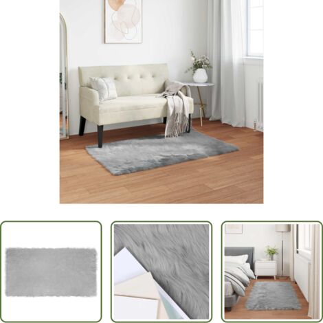 vidaXL Tappeto caldo -  Tappeto Pecora Tafalla Grigio 80 x 150 cm Poliestere