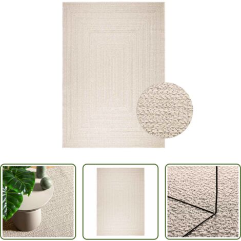 vidaXL Tappeto con effetto juta -  Tappeto ZIZUR Crema 200x290 cm Aspetto Iuta Interni ed Esterni