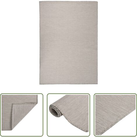 vidaXL Tappeto da balcone -  Tappeto da Esterni a Tessitura Piatta 160x230 cm Grigio Chiaro