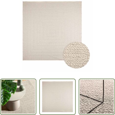 vidaXL Tappeto da balcone -  Tappeto ZIZUR Crema 240x240 cm Aspetto Iuta Interni ed Esterni
