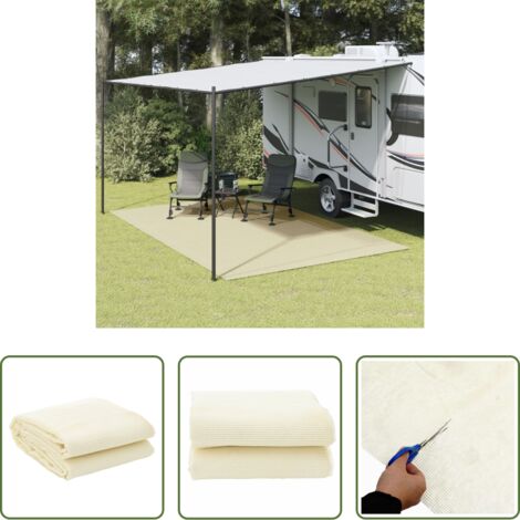 vidaXL Tappeto da campeggio -  Tappeto da Tenda Crema 6x3 m
