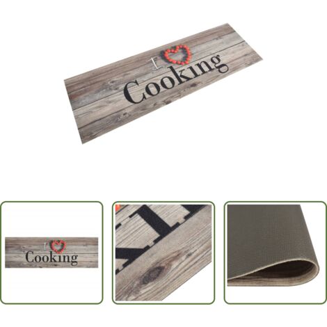 vidaXL Tappeto da cucina grigio -  Tappeto da Cucina Lavabile Grigio Cucinare 60x180 cm Velluto