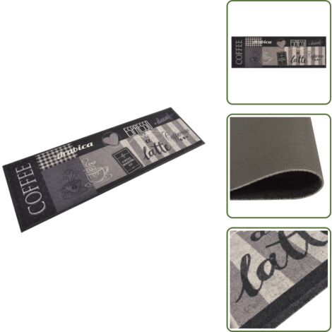 - vidaXL Tappeto da Cucina Lavabile Nero Caffè 60x180 cm Velluto -