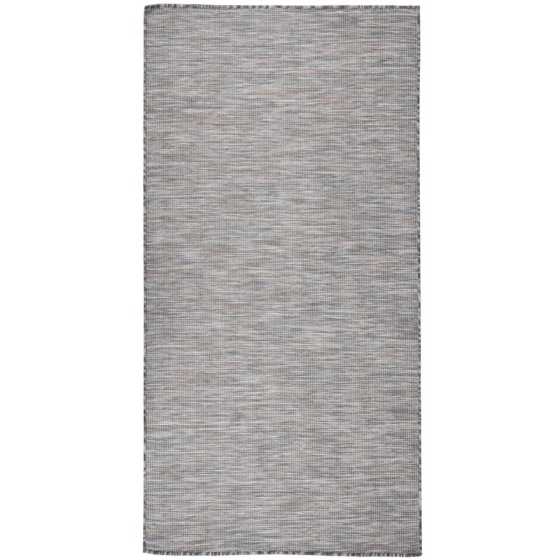 Vidaxl - Tappeto da Esterni, Tappeto da Balcone Terrazza a Tessitura Piatta 100x200 cm Marrone e Blu