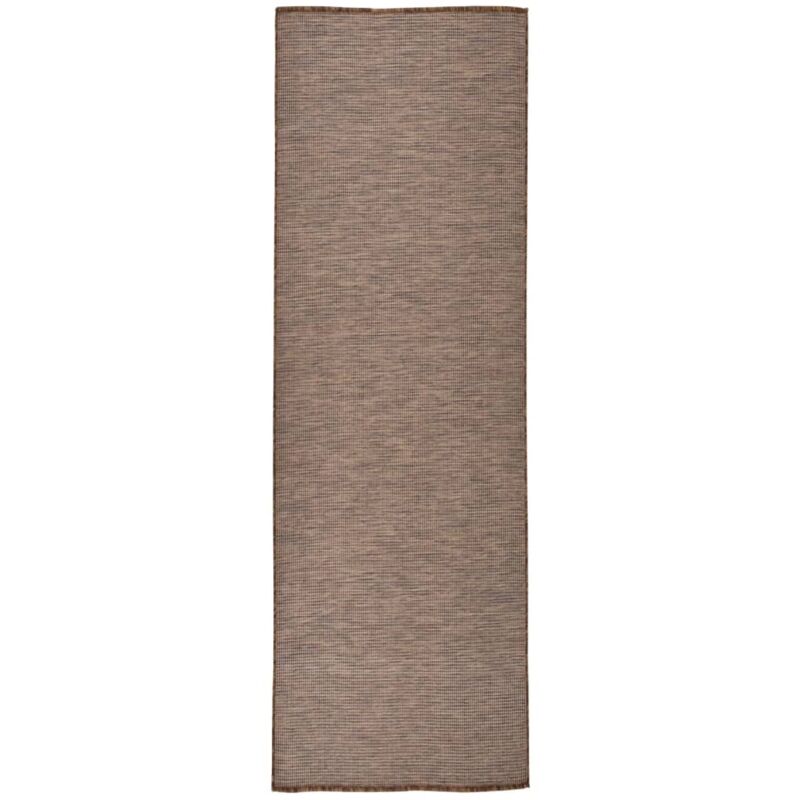 Vidaxl - Tappeto da Esterni a Tessitura Piatta 80x250 cm Marrone 29378