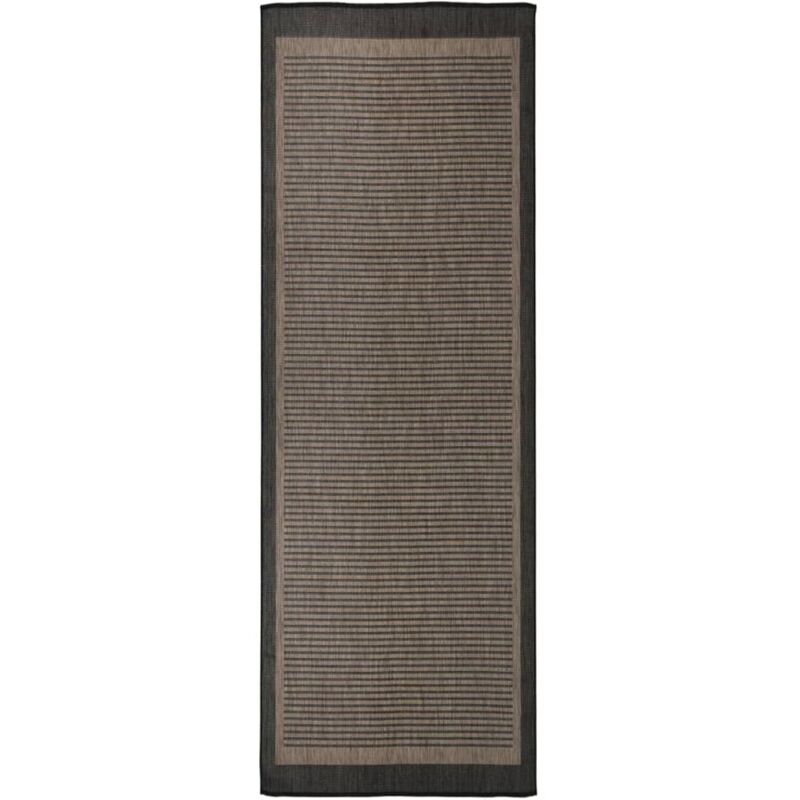 Vidaxl - Tappeto da Esterni a Tessitura Piatta 80x250 cm Marrone Scuro 582514