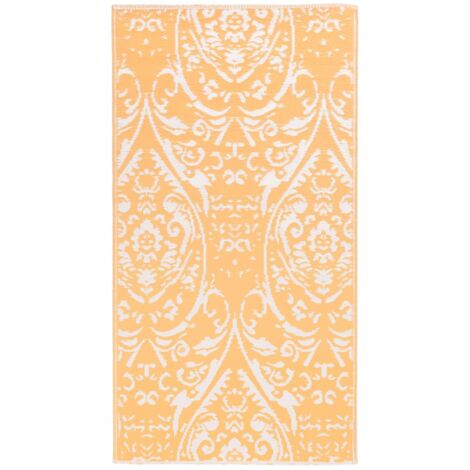 vidaXL Tappeto da Esterni ARAKIL Arancione e Bianco 120x180 cm in PP