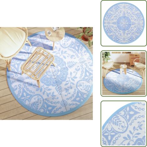 vidaXL Tappeto da Esterni ARAKIL Blu Baby Ø160 cm in PP
