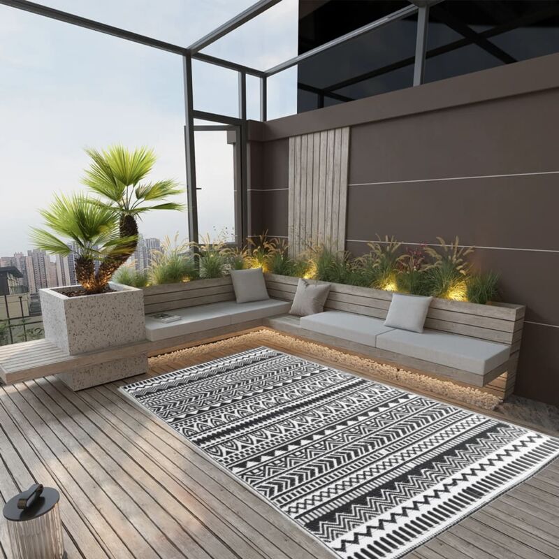 Vidaxl - Tappeto da Esterni, Tappeto da Balcone Terrazza Nero 120x180 cm in pp