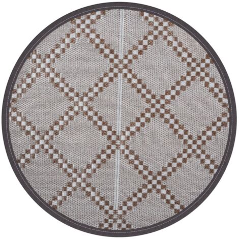 vidaXL Tappeto da Esterno ARAKIL Marrone Ø200 cm PP