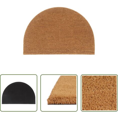 vidaXL Tappeto da ingresso -  Zerbino Naturale Mezzo Rotondo 60x90 cm Fibra di Cocco