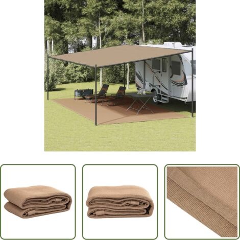 vidaXL Tappeto da patio -  Tappeto da Tenda Tortora 400x700 cm HDPE