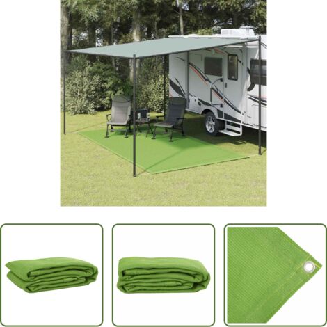 vidaXL Tappeto da patio -  Tappeto da Tenda Verde Chiaro 250x350 cm HDPE