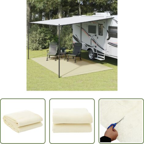 vidaXL Tappeto da sole -  Tappeto da Tenda Crema 5x3 m