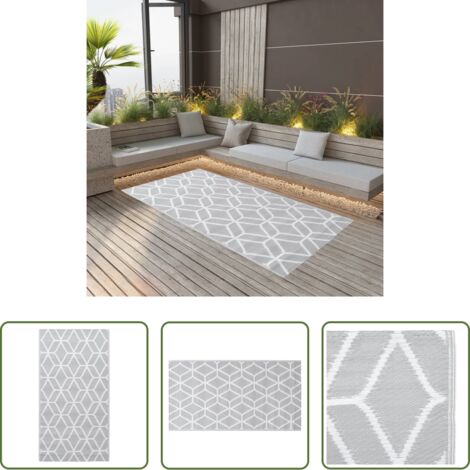 vidaXL Tappeto da terrazza -  Tappeto da Esterni ARAKIL Grigio 120x180 cm in PP