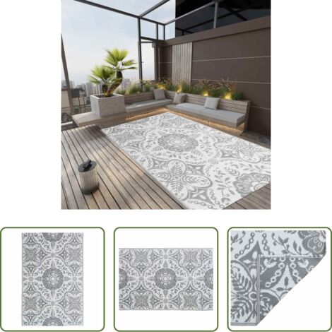 vidaXL Tappeto da terrazza -  Tappeto da Esterni ARAKIL Grigio Chiaro 190x290 cm in PP