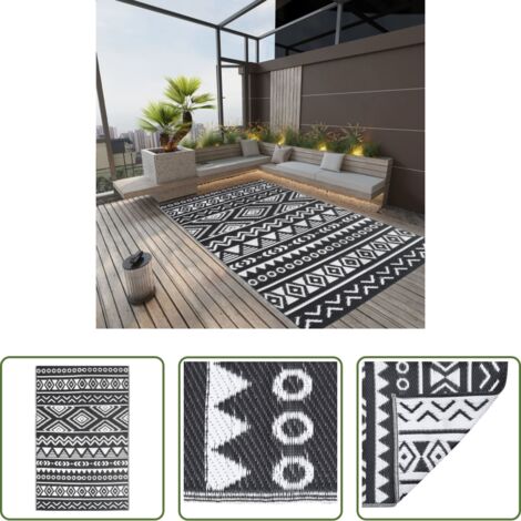 vidaXL Tappeto da terrazza -  Tappeto da Esterni ARAKIL Nero 190x290 cm in PP