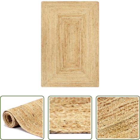 vidaXL Tappeto in cotone e juta -  Tappeto Artigianale in Juta Naturale 120x180 cm