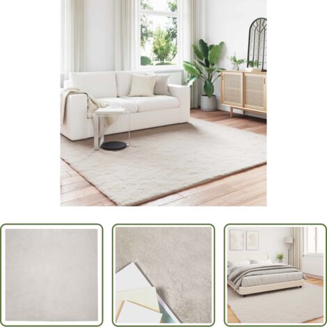 vidaXL Tappeto in pelliccia sintetica -  Tappeto antiscivolo in di coniglio sintetica Olite Beige