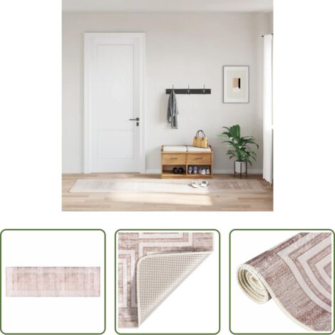 vidaXL Tappeto in poliestere -  Tappeto Lavabile 80x300 cm Beige