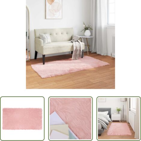 vidaXL Tappeto in poliestere -  Tappeto Pecora Tafalla Rosa 60 x 110 cm Poliestere