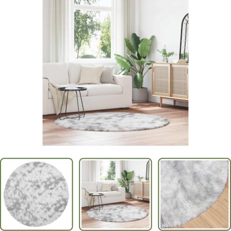 vidaXL Tappeto in poliestere -  Tappeto Shaggy a Pelo Lungo NAVARRA Grigio Argento 160x160cm