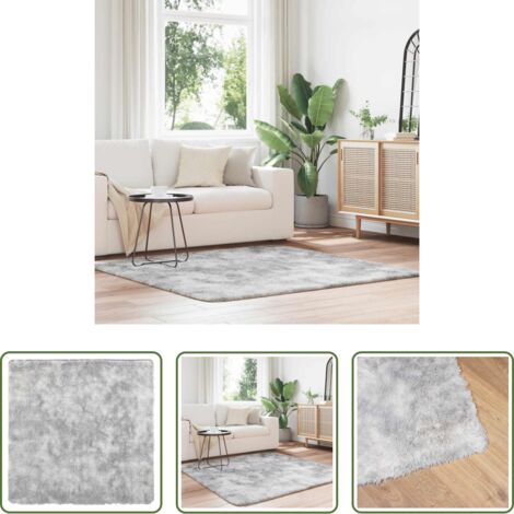 vidaXL Tappeto in poliestere -  Tappeto Shaggy a Pelo Lungo NAVARRA Grigio Argento 160x160cm