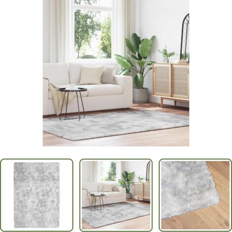 vidaXL Tappeto in poliestere -  Tappeto Shaggy a Pelo Lungo NAVARRA Grigio Argento 160x230cm