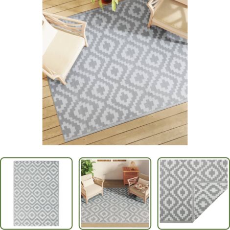 vidaXL Tappeto in polipropilene -  Tappeto da Esterni ARAKIL Grigio 160x230 cm in PP