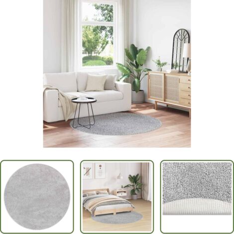 vidaXL Tappeto in PP -  Tappeto Shaggy Antiscivolo Grigio 160 x 160 cm PP