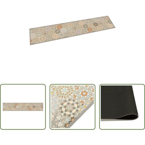 vidaXL Tappeto in velluto -  Tappeto da Cucina Lavabile Pastello Esagono 60x300 cm Velluto
