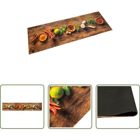 vidaXL Tappeto in velluto -  Tappeto da Cucina Lavabile Spezie 60x300 cm Velluto