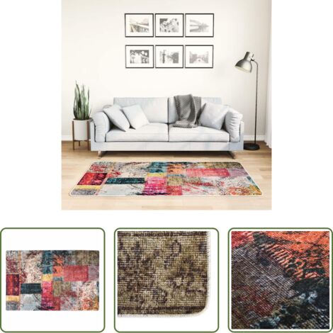 vidaXL Tappeto in velluto -  Tappeto Lavabile Patchwork 80x150 cm Multicolore