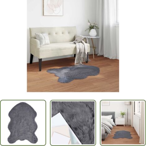 vidaXL Tappeto invernale -  Tappeto Pecora Tafalla Antracite 80 x 120 cm Poliestere