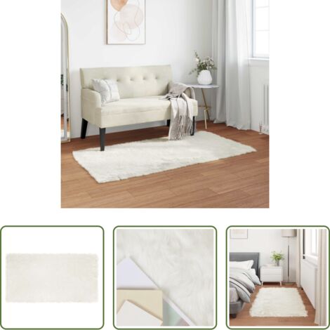 vidaXL Tappeto invernale -  Tappeto Pecora Tafalla Bianco 80 x 150 cm Poliestere