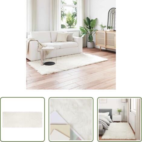 vidaXL Tappeto invernale -  Tappeto Pecora Tafalla Bianco 80 x 200 cm Poliestere