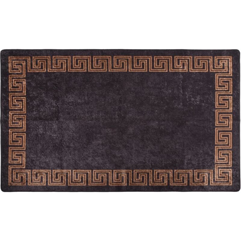 Tappeto Lavabile Nero e Oro 120x170 cm Antiscivolo vidaXL44865