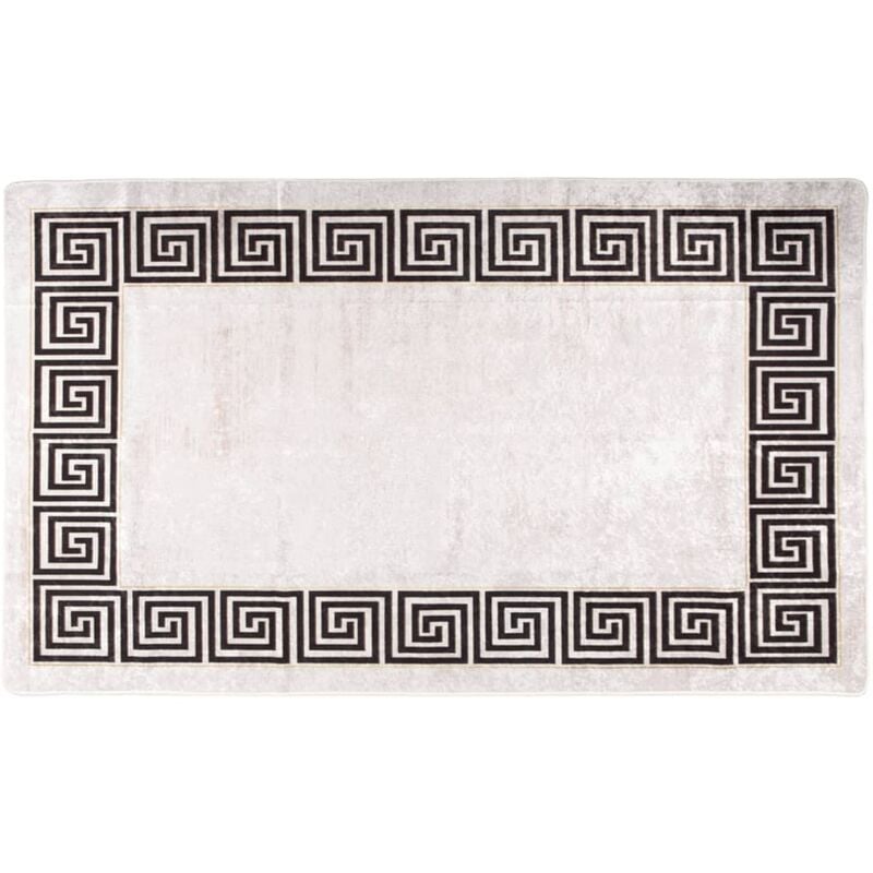 Tappeto Lavabile Bianco e Nero 150x230 cm Antiscivolo - Vidaxl