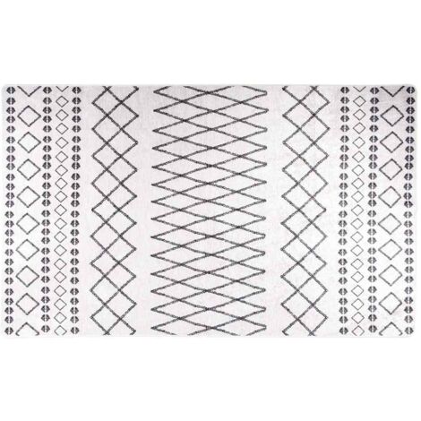 vidaXL Tappeto Lavabile Nero e Bianco 120x170 cm Antiscivolo