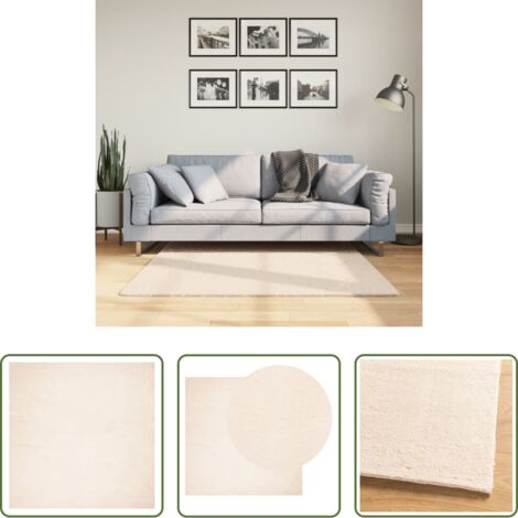 vidaXL Tappeto lavabile - Tappeto a Pelo Corto HUARTE Morbido e Lavabile Beige 120x120 cm