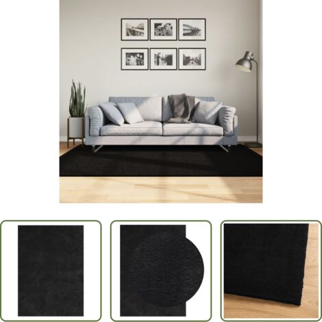 vidaXL Tappeto lavabile -  Tappeto a Pelo Corto HUARTE Morbido e Lavabile Nero 140x200cm